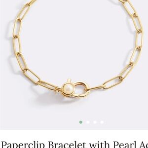 Mint & Lily Paperclip Bracelet with Pearl accent